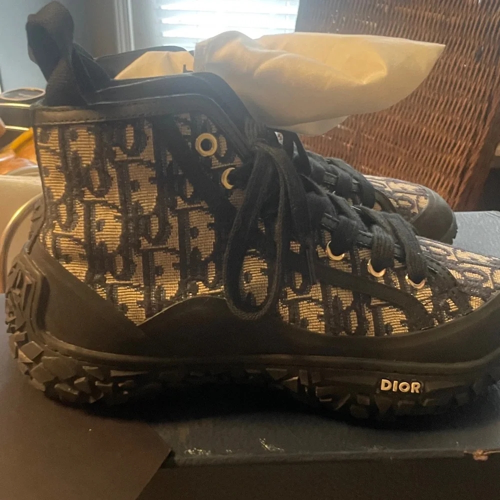 Christian Diors B28 HT - High Top Sneakers - Oblique Transparency - Beige/Black - Picture 5 of 13